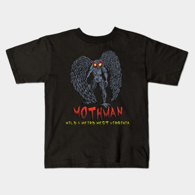 Mothman (Art Series Wild&WeirdWV) Kids T-Shirt by theartofron